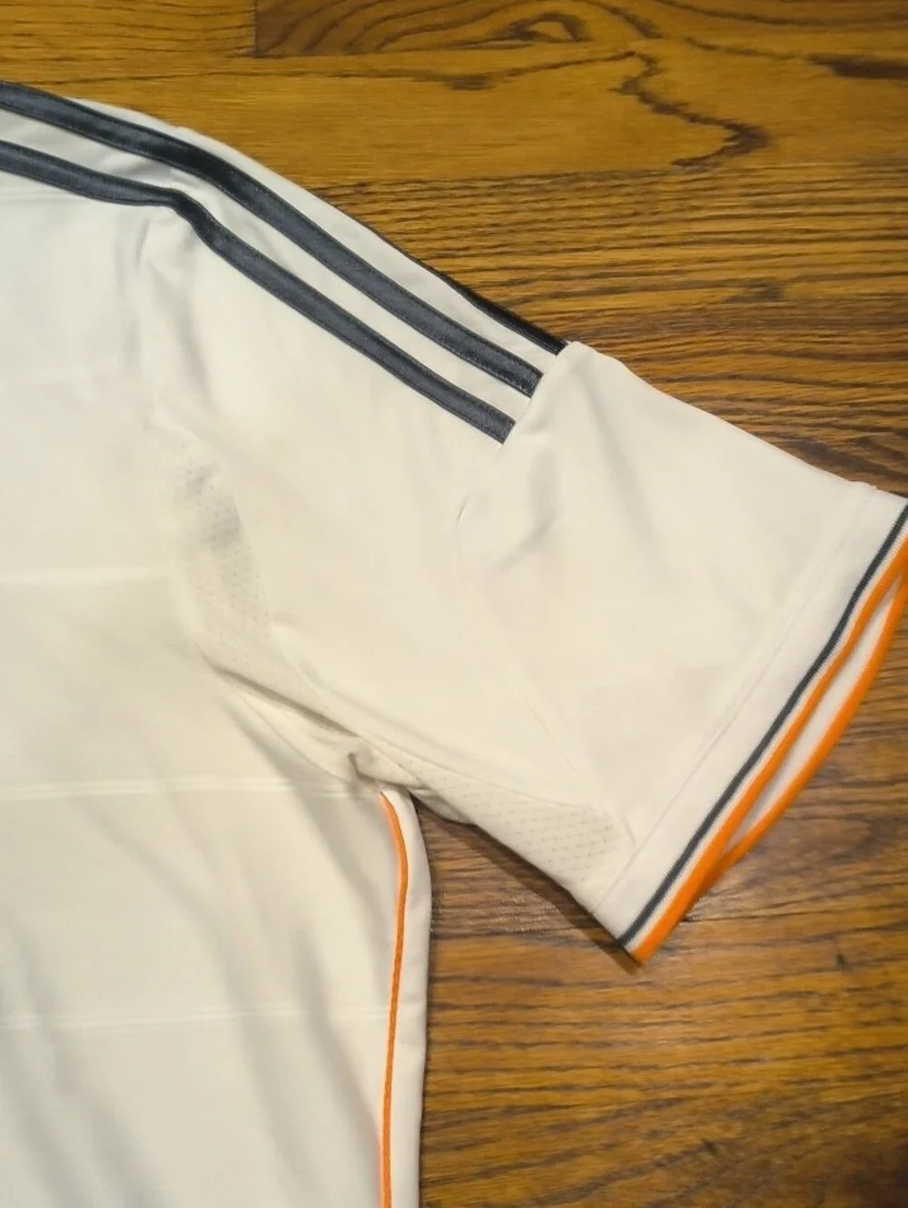 adidas Real Madrid Home Jersey - White with Orange and Gray Trim